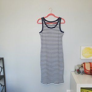 Madewell navy blue and white striped dress